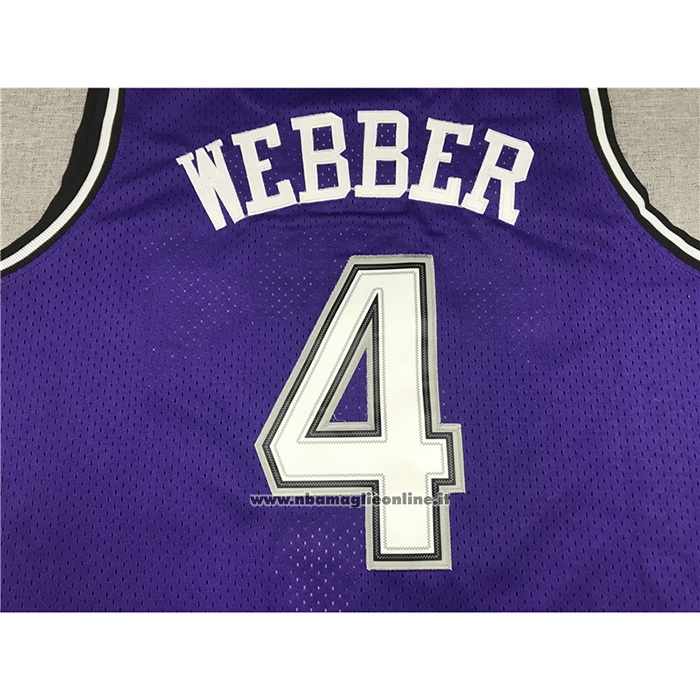 Maglia Sacramento Kings Chris Webber #4 Mitchell & Ness 1998-99 Nero